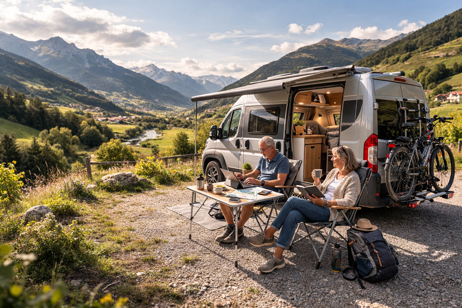 Camper op camping met stabiel internet